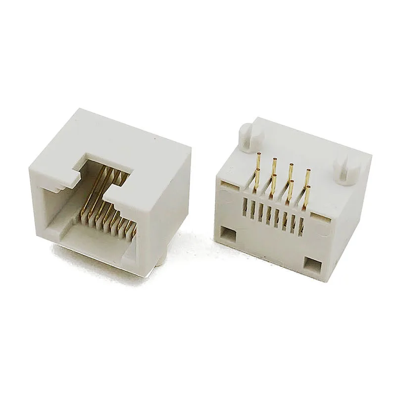 20PCS RJ45 Connector 8P8C Network Modular Socket Mini Type 5324 Ethernet Interface 90 Degree Female Jack PCB