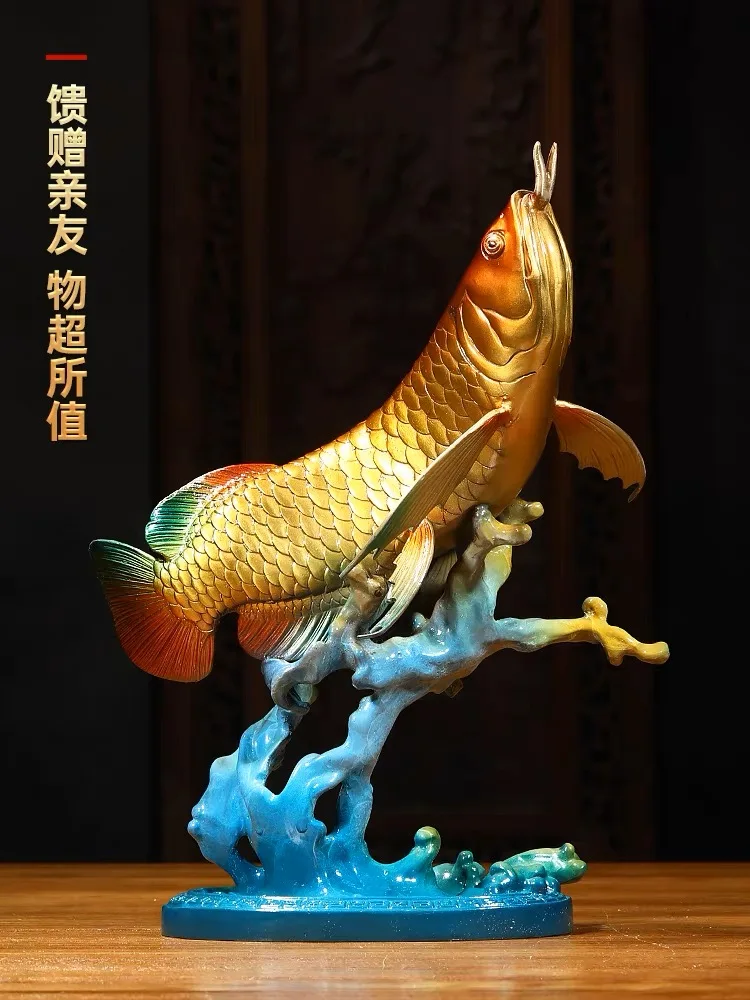 50% OFF 2023 Good Success Omens Home Shop Company Copper Arowana Golden Fish GOOD LUCK thriving business money FENG SHUI ART