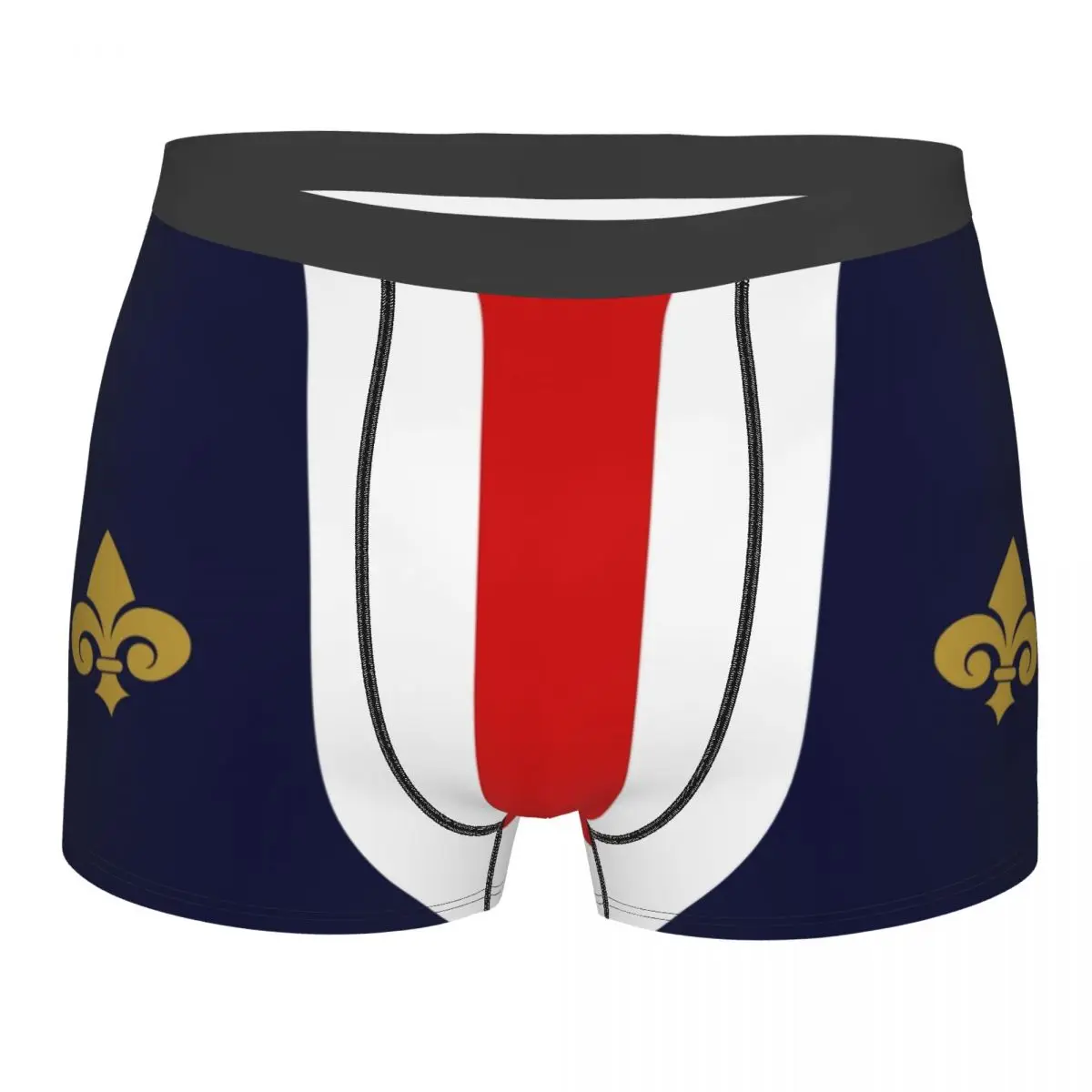 Custom Fleur De Lis France Flag Underwear Male Printed Luxury Sacred Flower Boxer Briefs Shorts Panties Breathable Underpants