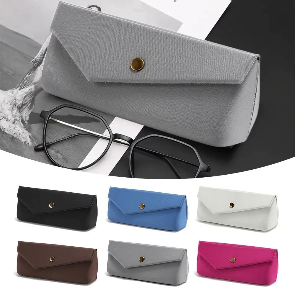 

Triangular Folding Glasses Box Portable Soft Myopia Glasses Case Multifunctional Foldable Sunglasses Organizer Men Women
