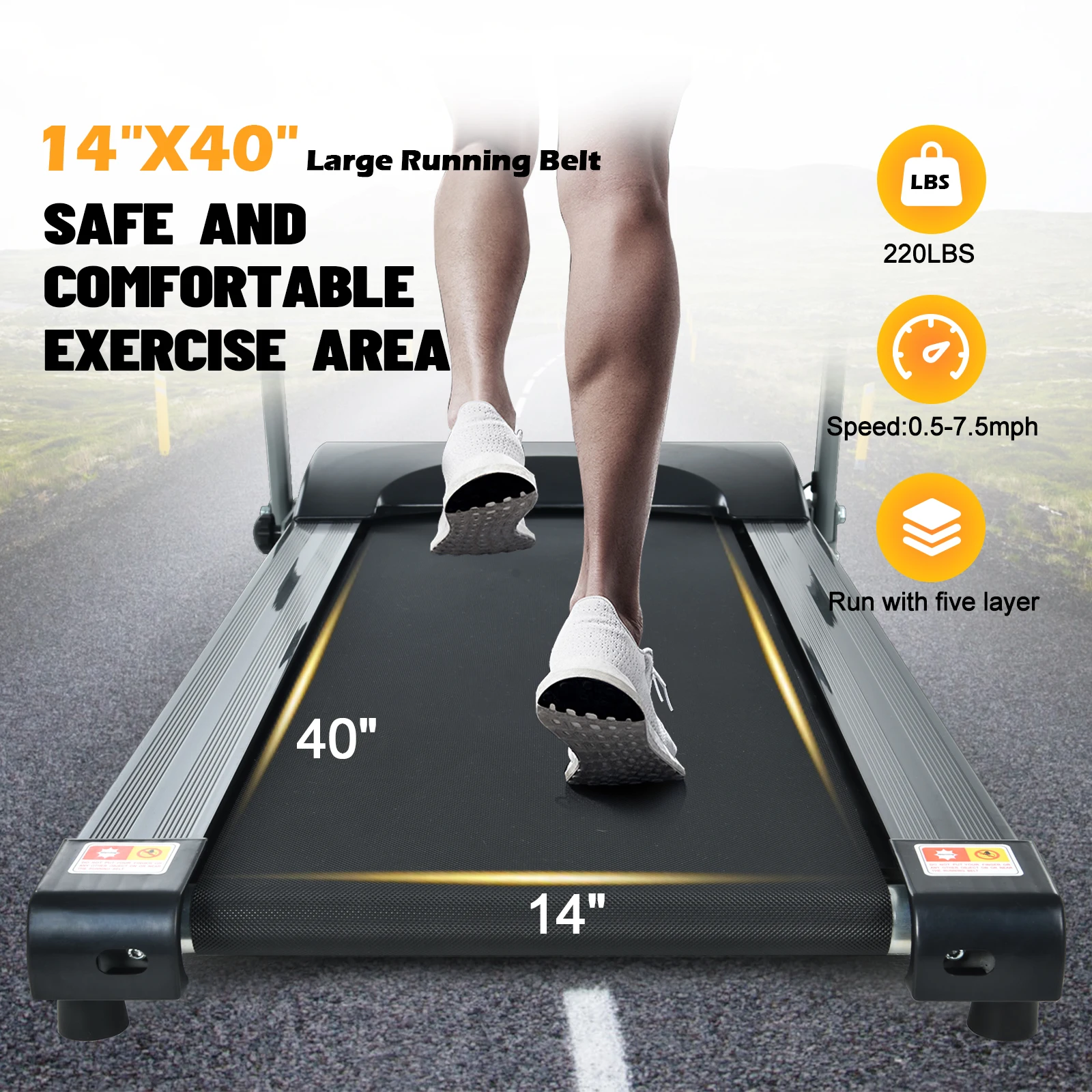 Ready to Ship Treadmill for Home 265LBS Weight, Electric Running Machine, Walking Jogging for Office Free Installation