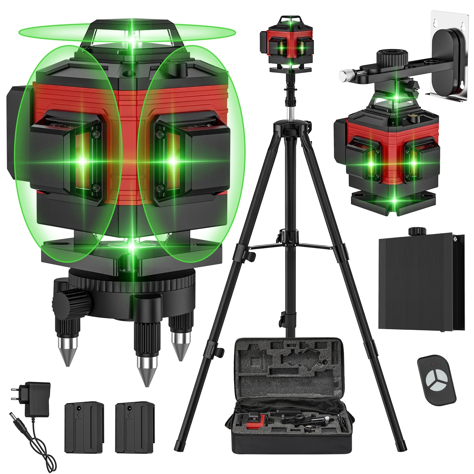 Livella Laser Professionale 4D 16 Linee con Treppiede da 1,2M 360° ° Livella Laser Autolivellante per Architettura, Piastrelle e Appendere Quadri