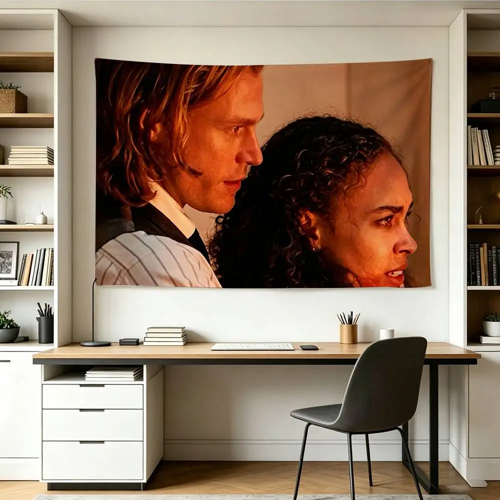 Retro Gothic Interview with the V-Vampire Film   Flags Wall Hanging Background Art Banner for Bedroom Home Outdoor Decor