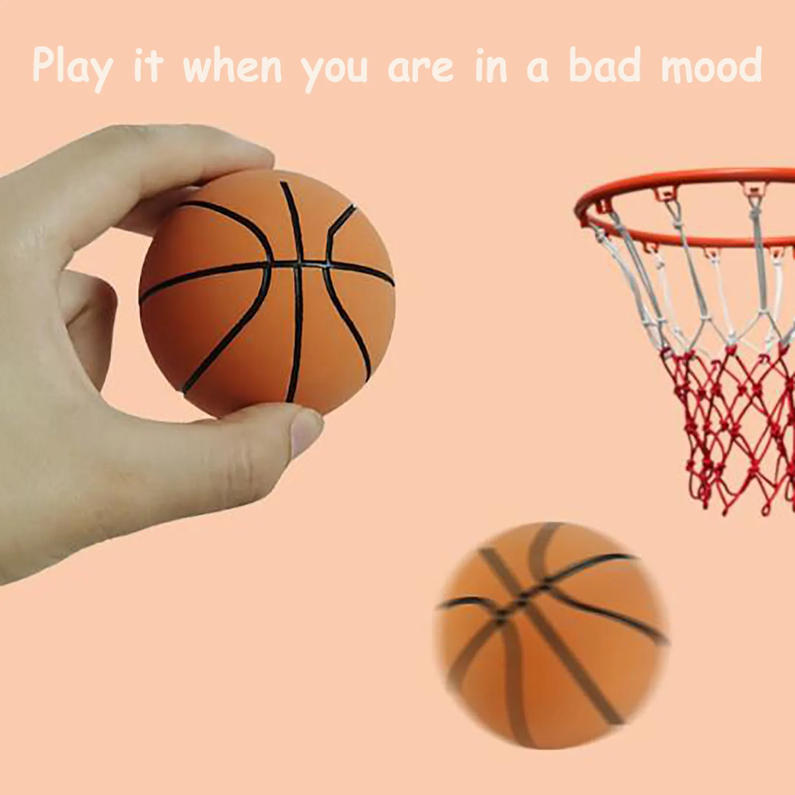 دفع فقاعة المطاط نطاط كرة سلة صغيرة 6 سم ألعاب مرنة عالية جوفاء نفخ الأطفال في الهواء الطلق يده المنقب #1