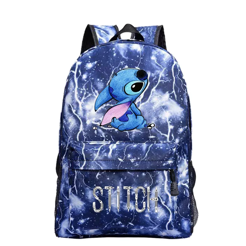 MINISO Disney Stitch Cartoon Print Backpack Student School Bag Outdoor Travel Bag Backpack Women  Backpack Men