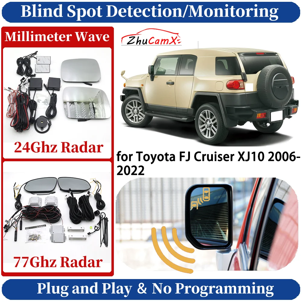 Blind Spot Monitoring/Detection System for Toyota FJ Cruiser XJ10 2006-2022 Night Driving Side Lane Change Warning Safe Assist