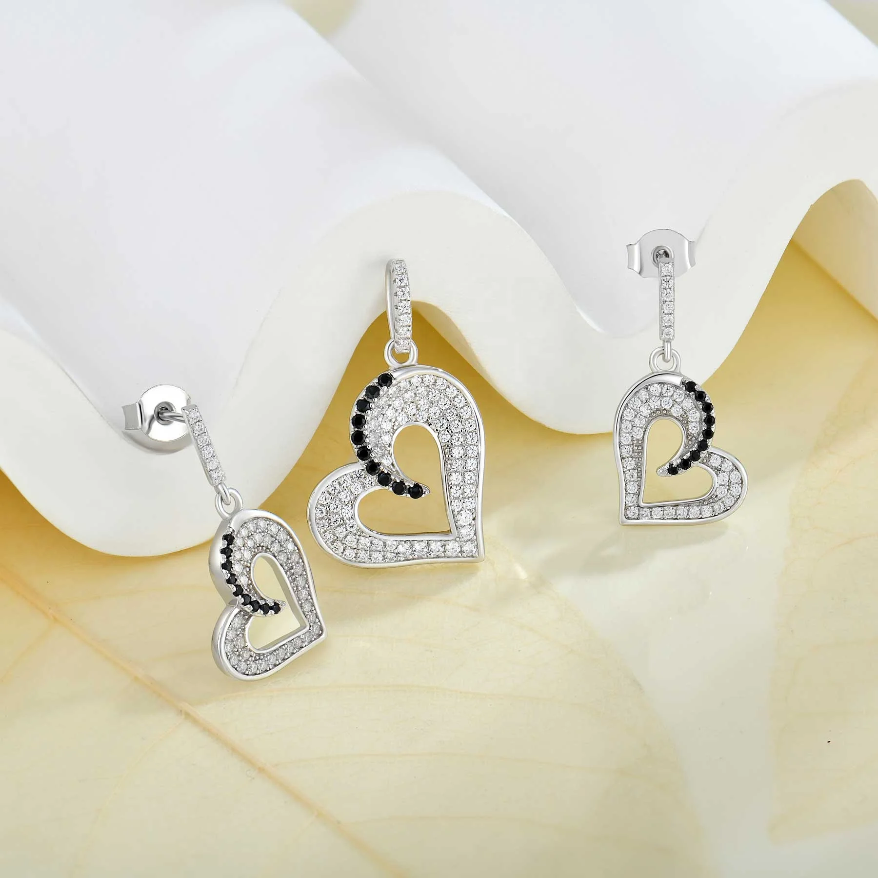 Fijne zirkonia luxe 925 zilveren rhodium vergulde oorbellen hanger sieraden set voor vrouw vrouwen cadeau