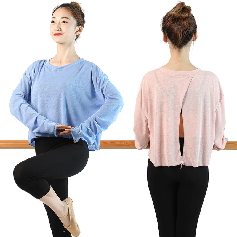 Dance Practice Clothes Women's Tops Elegant Modern Dance Classical Ethnic Chinese Dance Costumes Adult Loose Long Sleeves