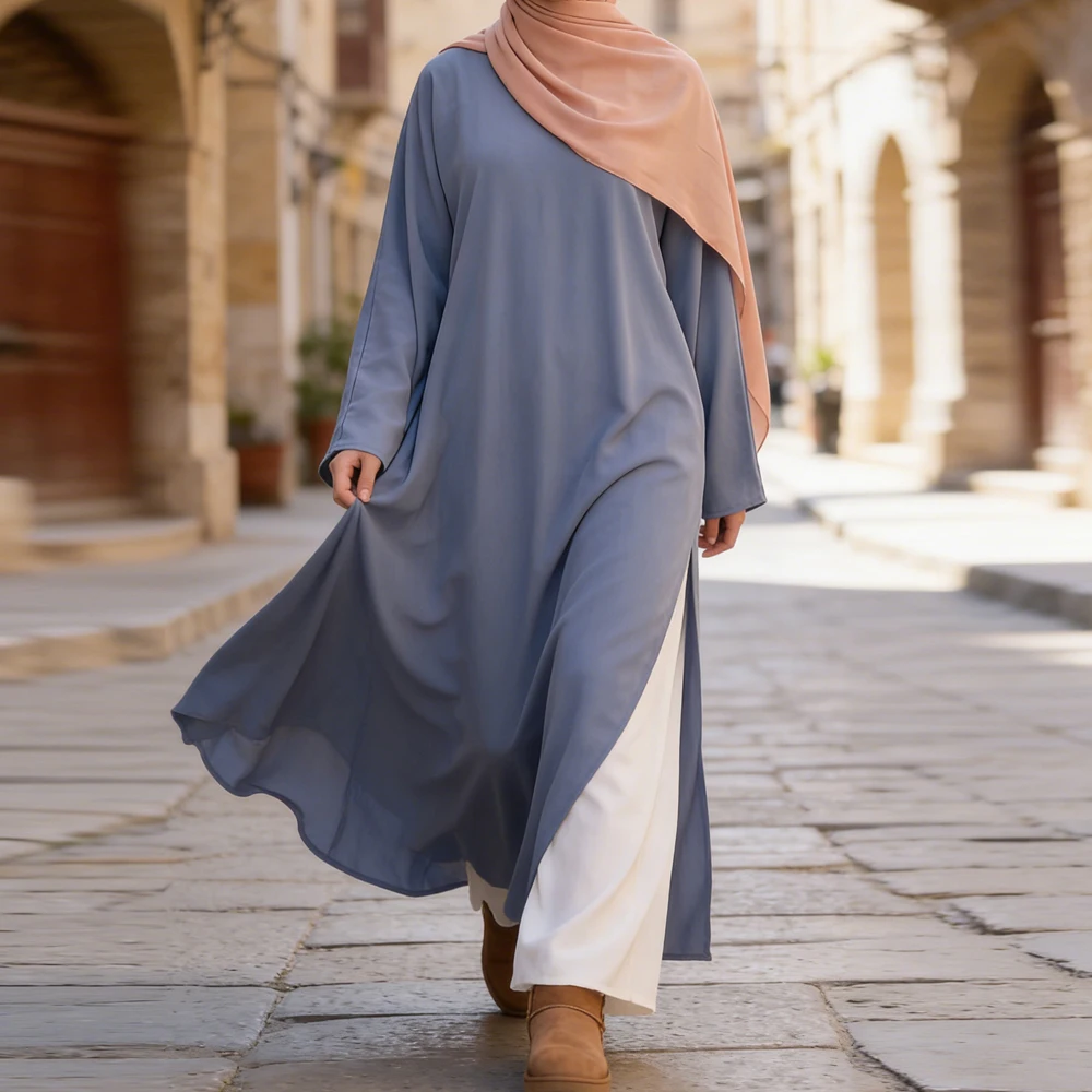 

Комплект из 2 предметов для женщин на Ид: Дубайский кафтан, турецкая абайя, исламская одежда, саудовская арабская роба, мусульманское платье, абайи, одежда для намаза, джалабия, костюм