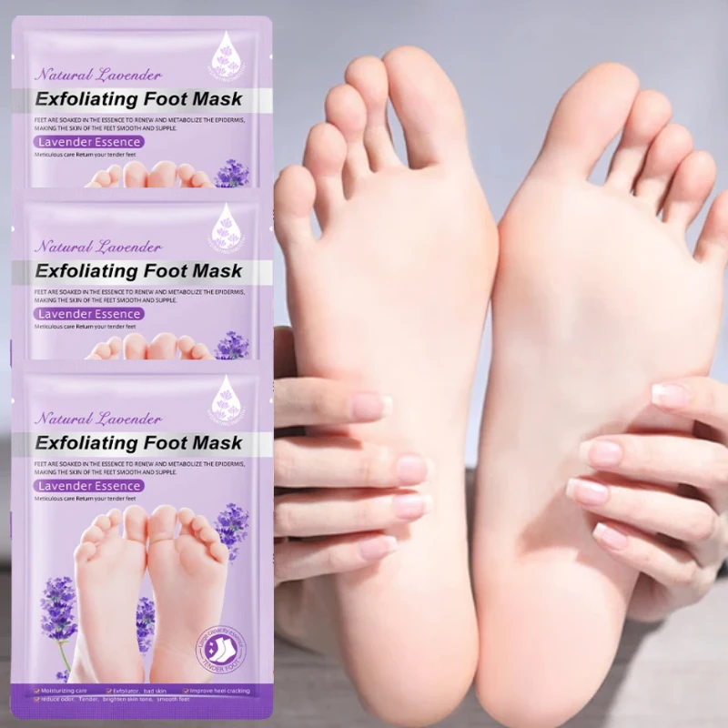 

Lavender Exfoliating Nourishing Foot Mask Smooth Prevent Cracked Heel Repair Softening Calluses Removes Dead Skin 3pcs