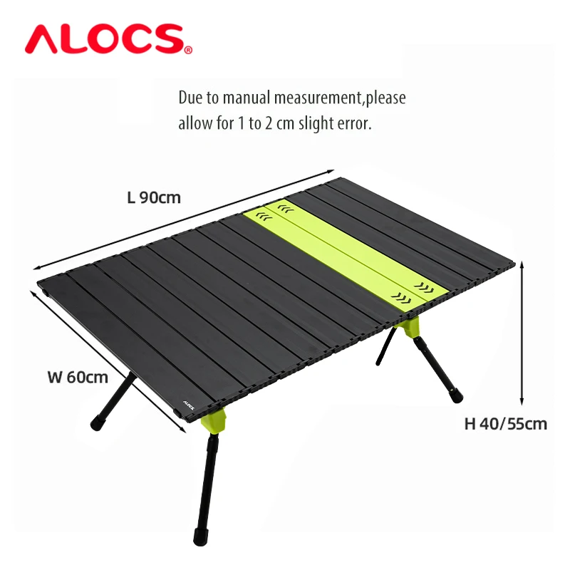 ALOCS Ultralight Portable Folding Camping Table Foldable Outdoor Dinner Desk High Strength Aluminum Alloy For Barbecue Picnic