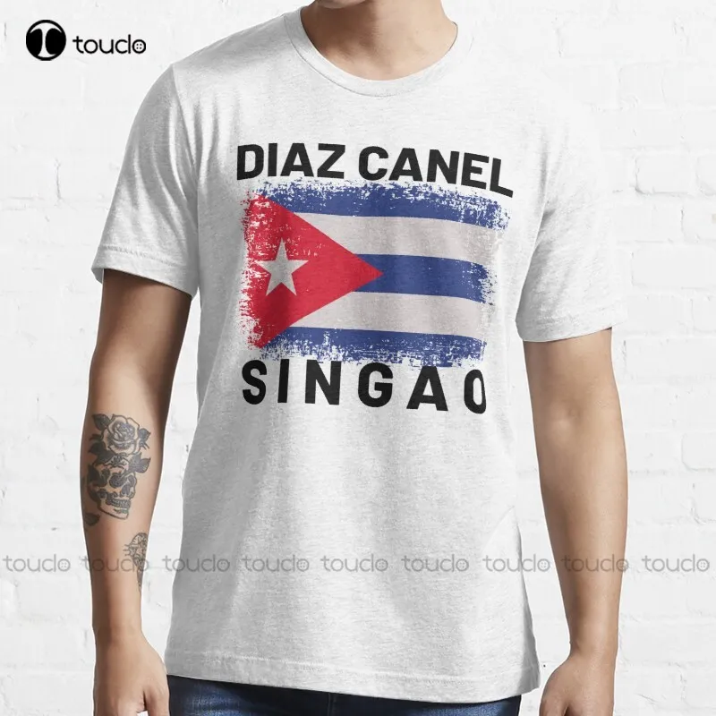 New Diaz Canel Singao | Patria Y Vida Movimiento San Isidro Diaz Canel Singao Sos Cuba Cuba Fla T-Shirt Cotton Tee Shirt