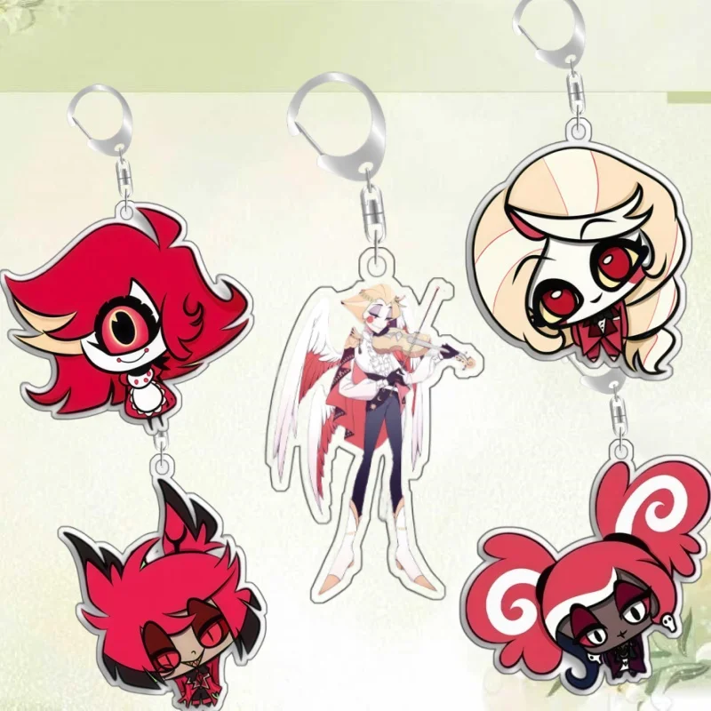 Hazbin Hotel Alastor Vox Angel Dust Niffty Homemade Acrylic Keychain Pendant Bag Charms Game Anime Collection Toy Gift 5cm