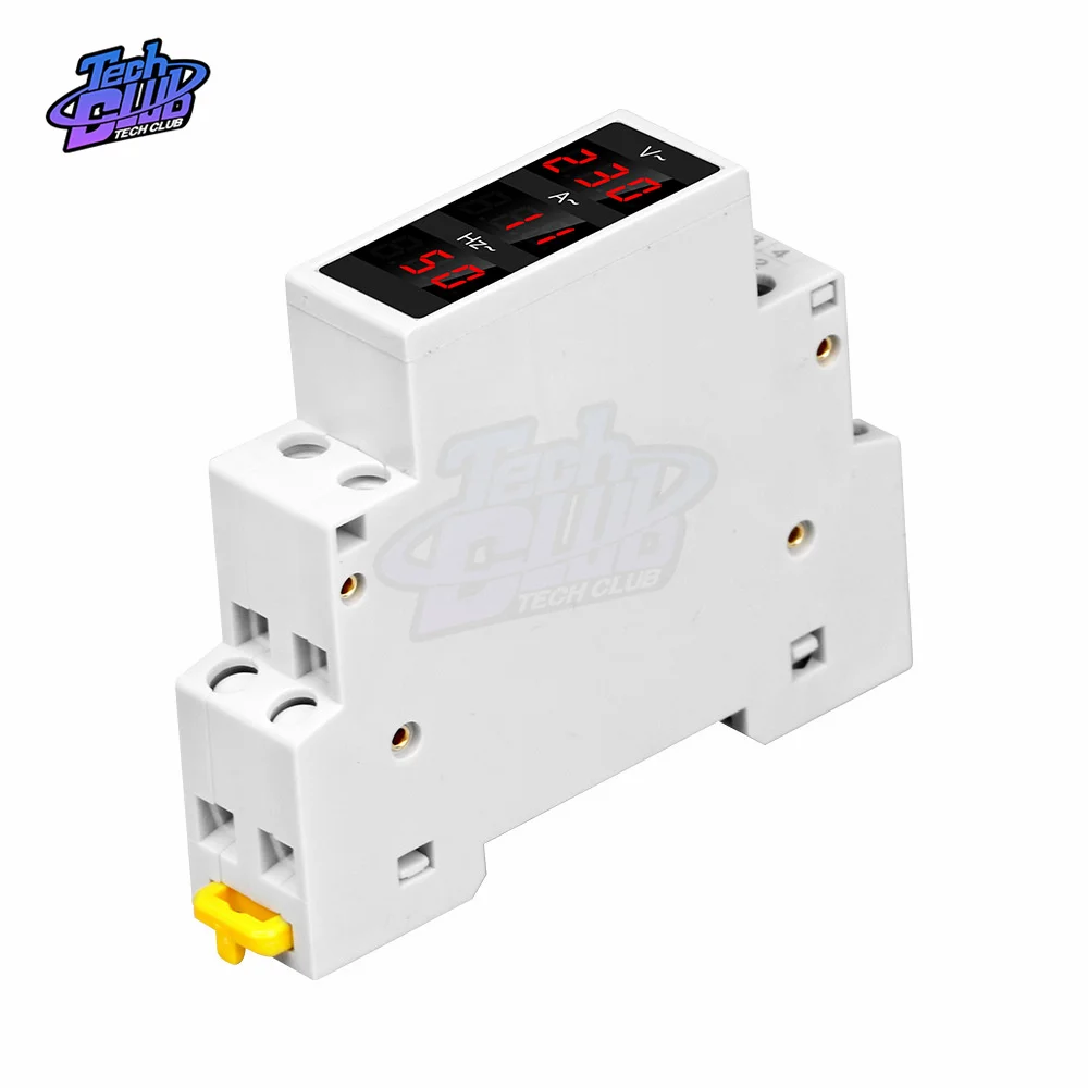 Mini Din Rail Digital Display Three-Phase Ammeter Single-Phase Voltag Current Herz Meter Volt Amp for Electrician Tool