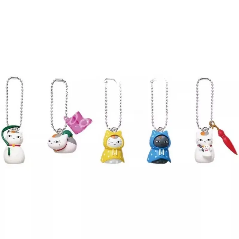 

Genuine Natsume's Book of Friends Mr. Cat Teacher Cat Wear A Cloak Rainy Day Capsule Toys Gachapon Keychain