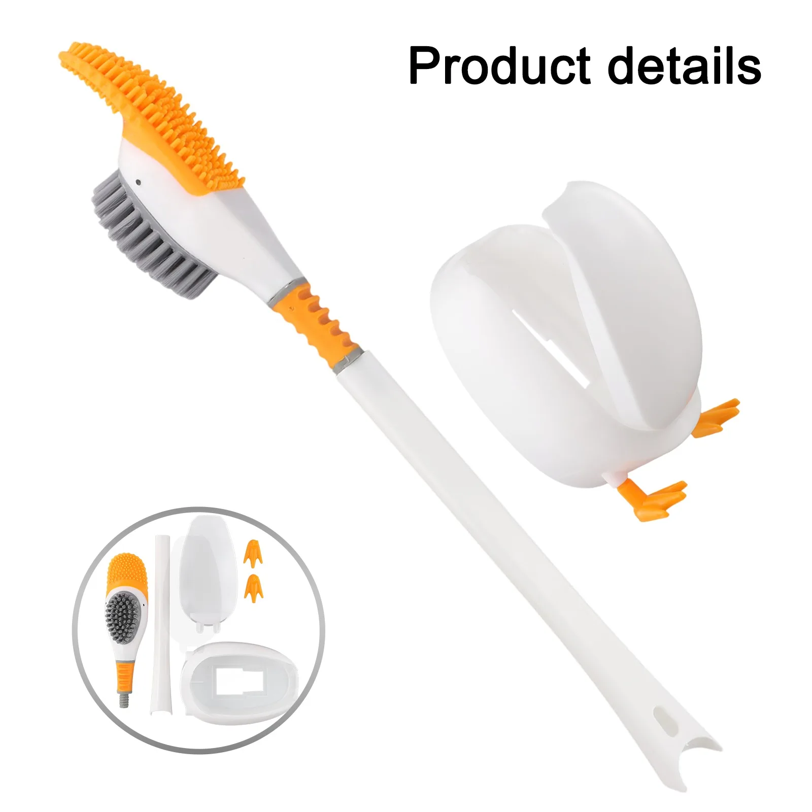 360 Deep Clean Cute Duck Toilet Brush Fun Bathroom Cleaning 42*10cm Easy Rinsing Brush Gentle Cleaning Solution