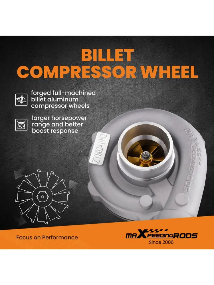 Upgraded Billet T04E T3 0.57 A/R Turbo Turbine Turbocharger Universal 400+HP