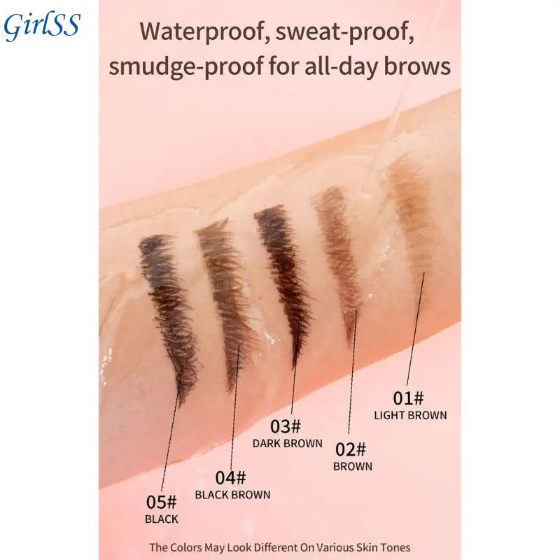 2-in-1-Augenbrauenstift mit 2 Spitzen, Microblade-Konturstift, doppelseitiger Augenbrauenpinsel, wasserfester Augenbrauenstift