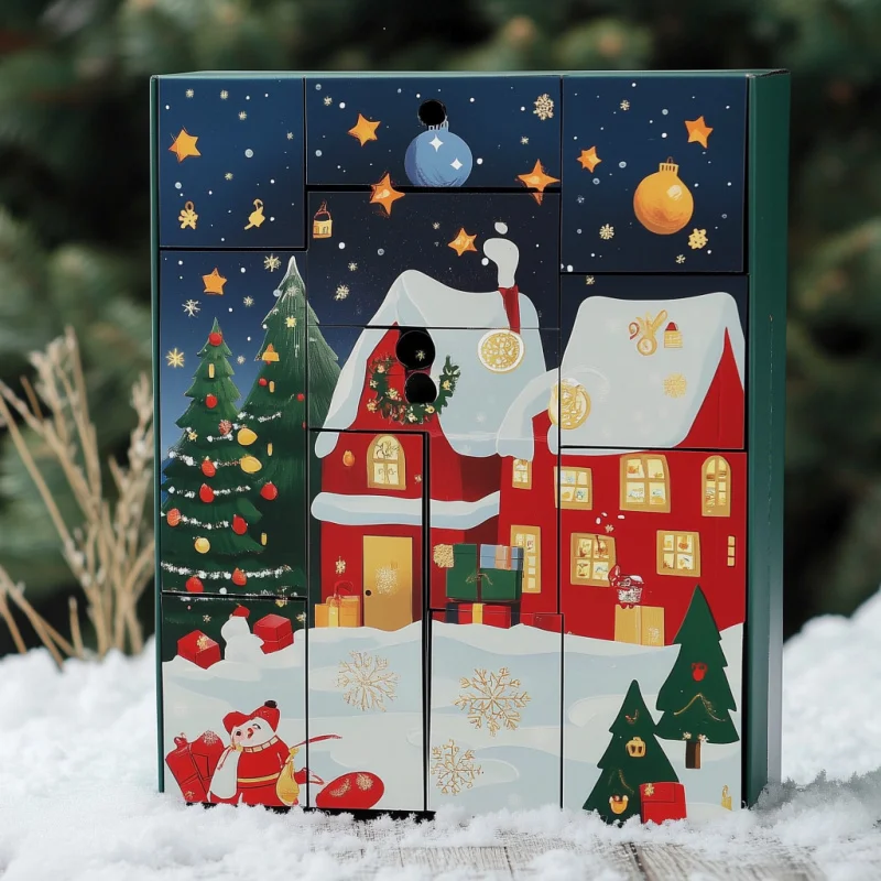 20 0piece.Custom.Mysterious Holiday Box Custom Empty Ramadan Advent Calendar Box Packaging