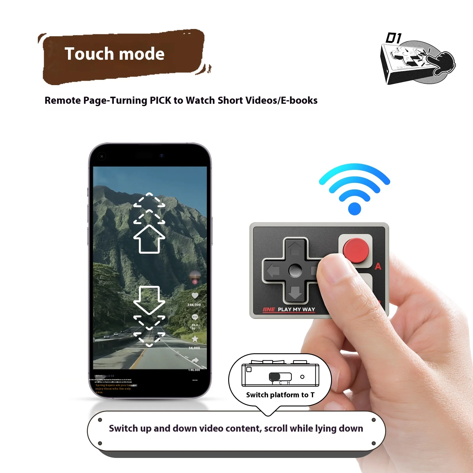 IINE Gamebrick Mini Wireless Controller Bluetooth Multi-Function Gamepad Joystick Remote Control Suitable - Image 3