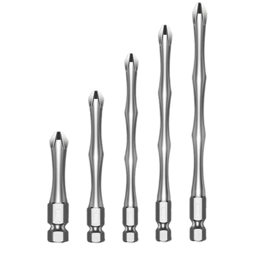 Screwdriver Bits Featuring Chrome Plating to Maintain Rust Free Condition During Prolonged Use in Power Tools 50mm Long