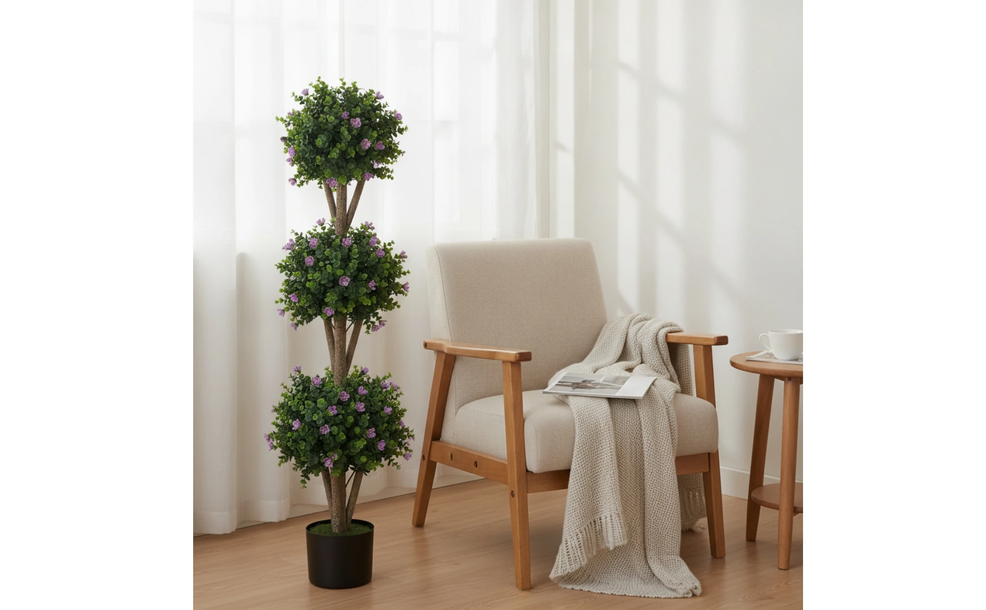 Triple Ball Topiary Tree Indoor Outdoor Artificial Topiary Tree Plant Realistic Faux for Entryway, Porch Triple Ball Topiary Tree Indoor Outdoor Artificial Topiary Tree Plant Realistic Faux for Entryway, Porch