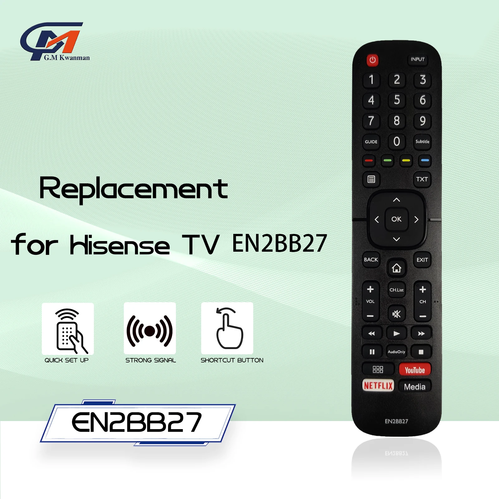 EN2BB27 Original Remote Control for HISENSE TV H32A5600 H32A5840 H43A6100 H43A6140 H43B7100 H50B7300 H55B7500