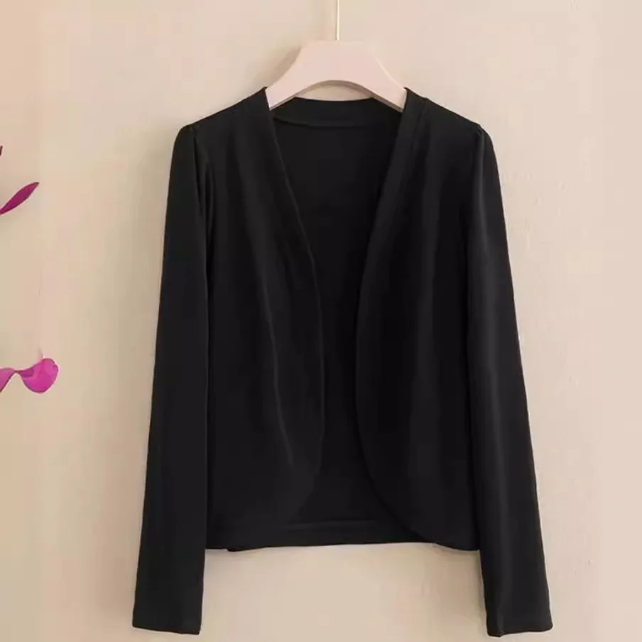 Summer Women Long Sleeve Ice Silk Shawl UV Protection Stole Solid Color Cover Up Cardigan Shoulder Wrap Fashion Versatile Sun