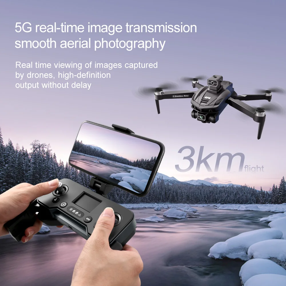 V168 Drone 4K Professional GPS 8K HD Camera FPV Brushless 5G WiFi Obstacle Avoidance RC Quadcopter Foldable Dron 3KM 25MIN PAD