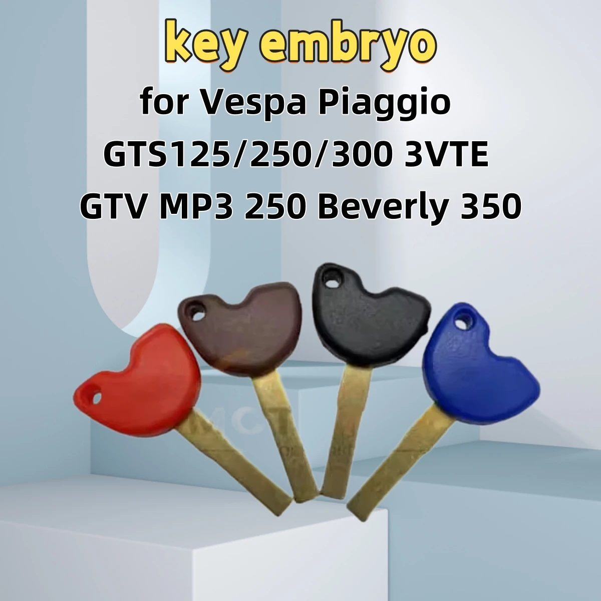

for Vespa Piaggio GTS125/250/300 3VTE GTV MP3 250 Beverly 350 Blank Key | Anti-Theft Chip Replacement Uncut Motorcycle Keys