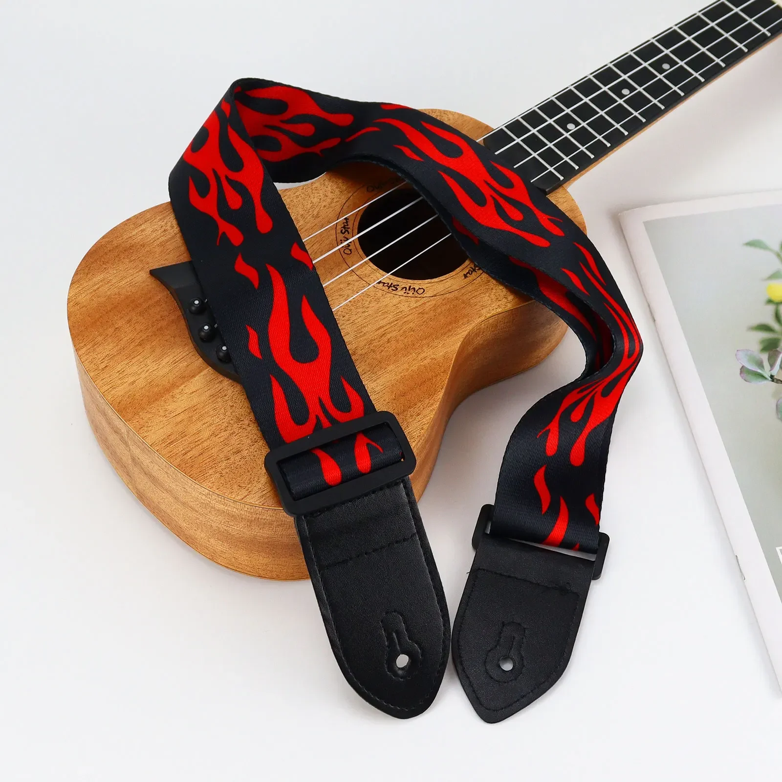 Bedruckter Polyester-Schultergurt für E-Gitarren, Verstellbare Länge, Weich, Komfortabel, Langlebig für Bass- und Akustikgitarren – Detail 7