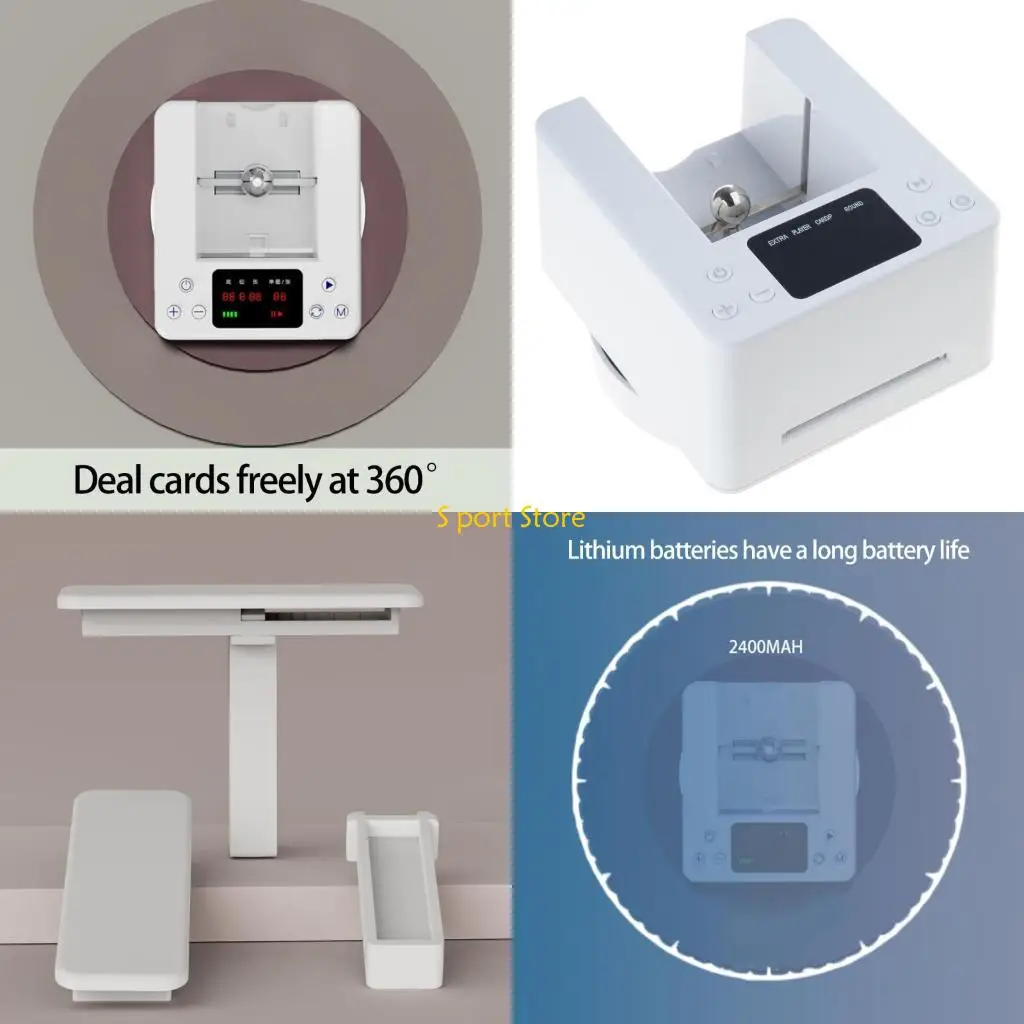 

U2JB Compacts Rechargeable Card Shufflers Machine Quiet Operations Dealing Device for Travel Home