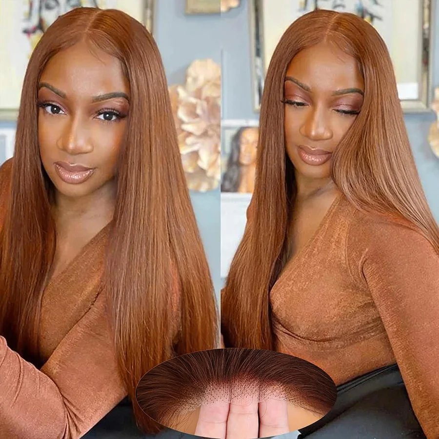 Lace Frontal Wig Chocolate Brown Bling Brazillian Human Hair Straight 28 Inch Lace Front Human Hair Wigs