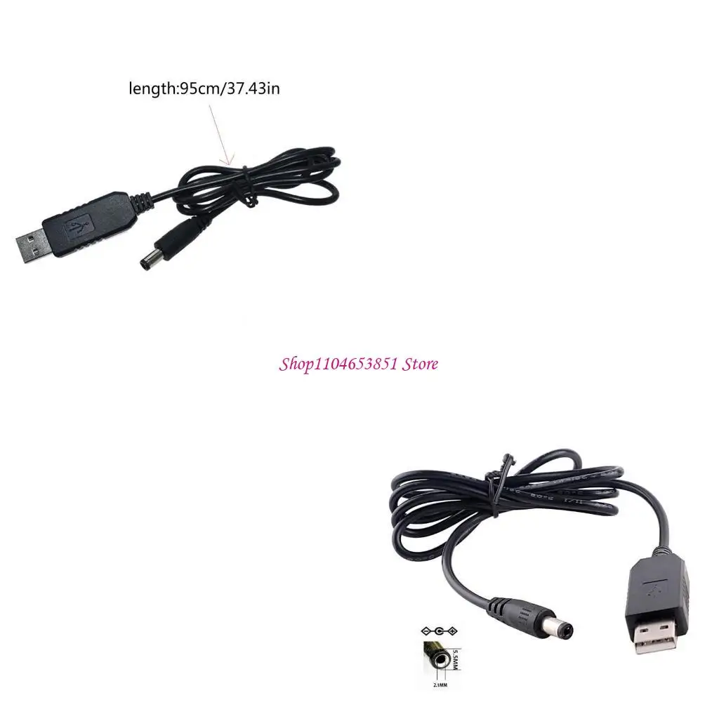 USB to DC5521 Converter Cable 5V to 5V/9V12V Adjustable Voltage Booster Line for LED Lamp Bluetooth-compatible Speaker