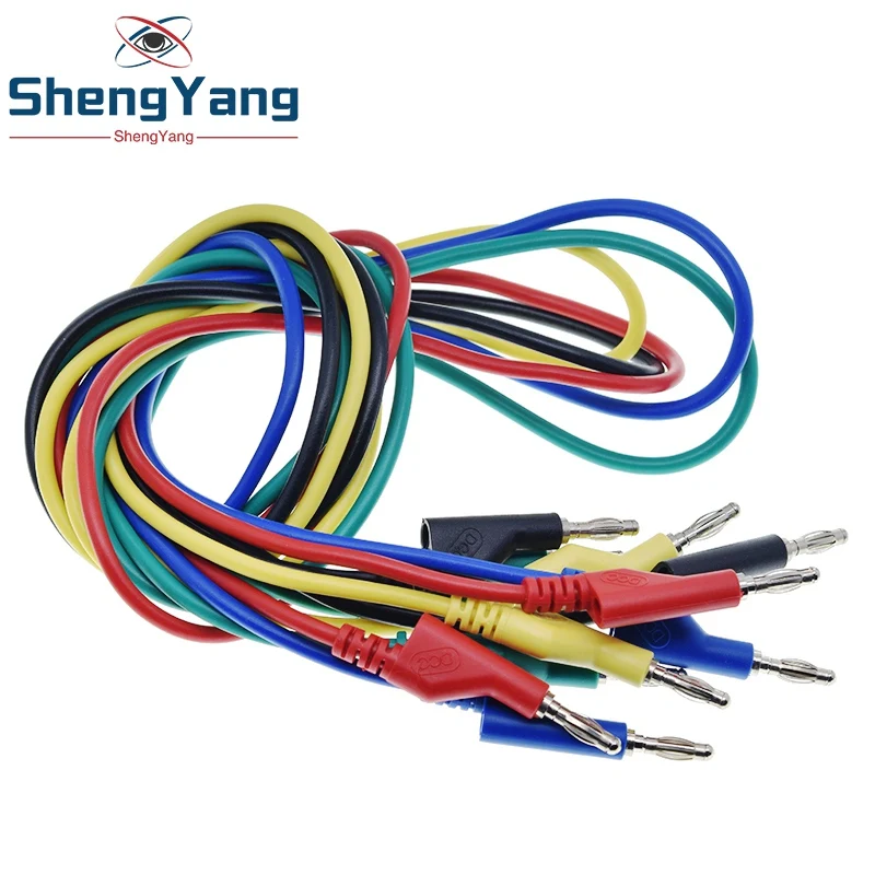 TZT 1M 4mm Banana to Banana Plug Test Cable Lead for Multimeter Red Yellow Black Blue Green 5 Colors