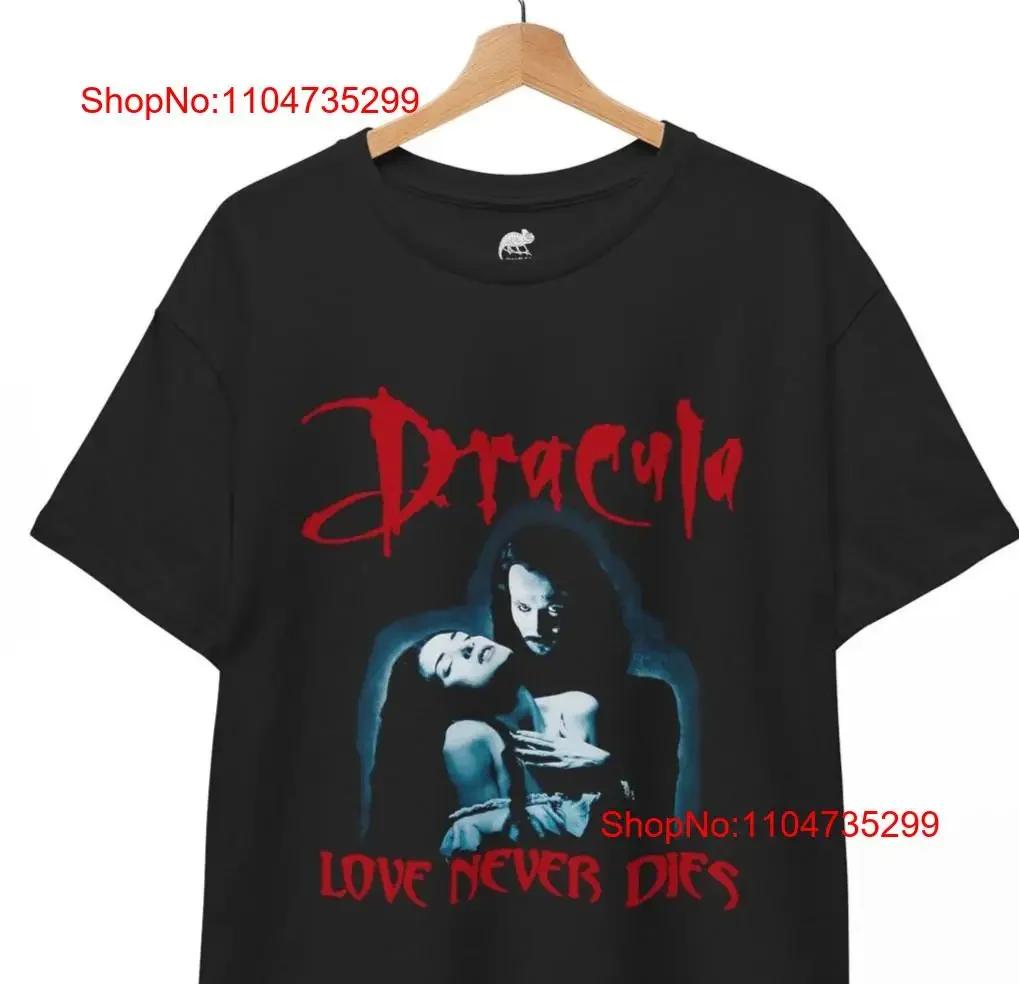 Drácula Bram Stoker Love Never Dies Vampire película de terror camiseta vintage lavado Top para uso diario moda Unisex versátil