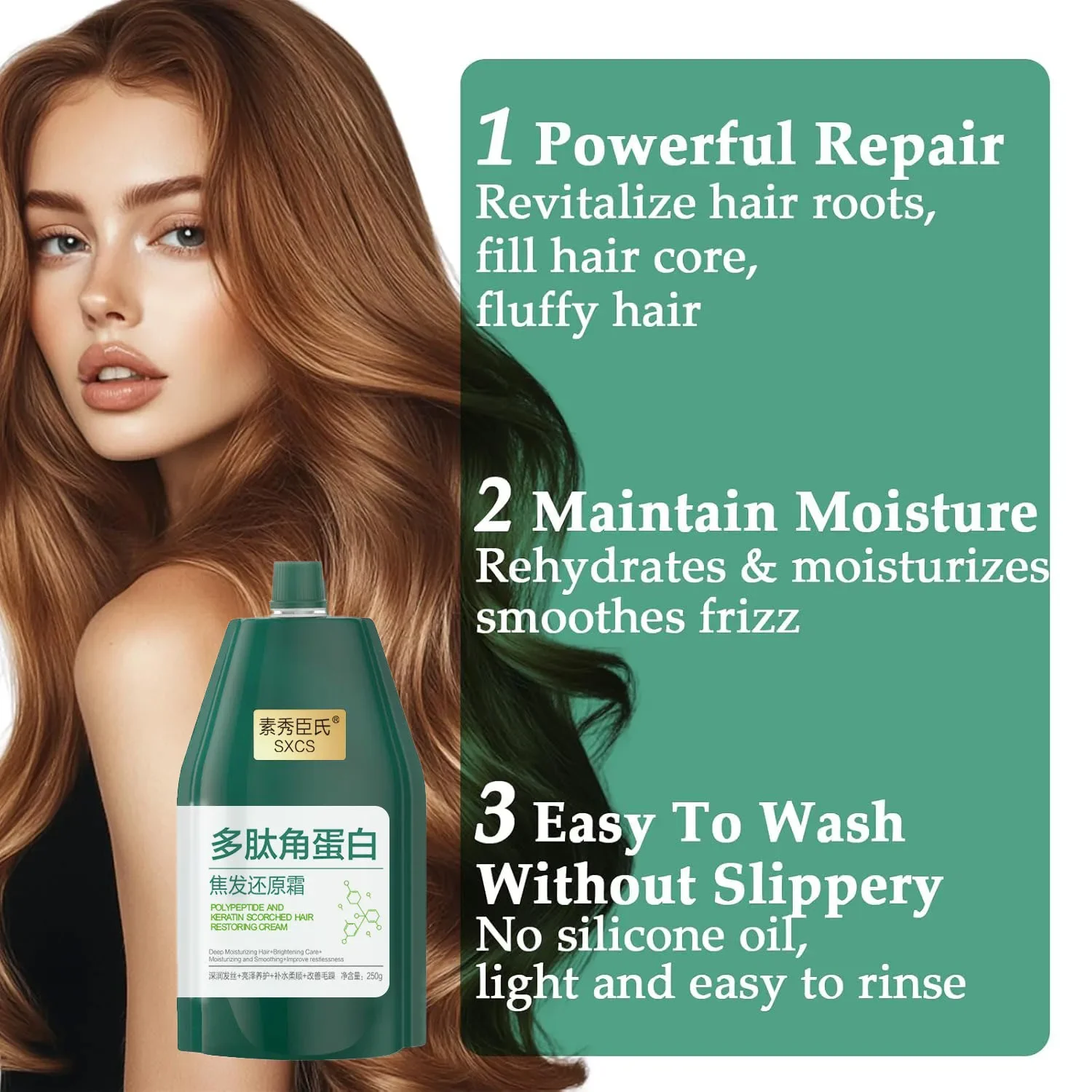 Polypeptide Keratin Hair Mask Hydrating Repairing Conditioner for DryDamaged Hair Growth Conditioning Mascarilla Para El Cabello