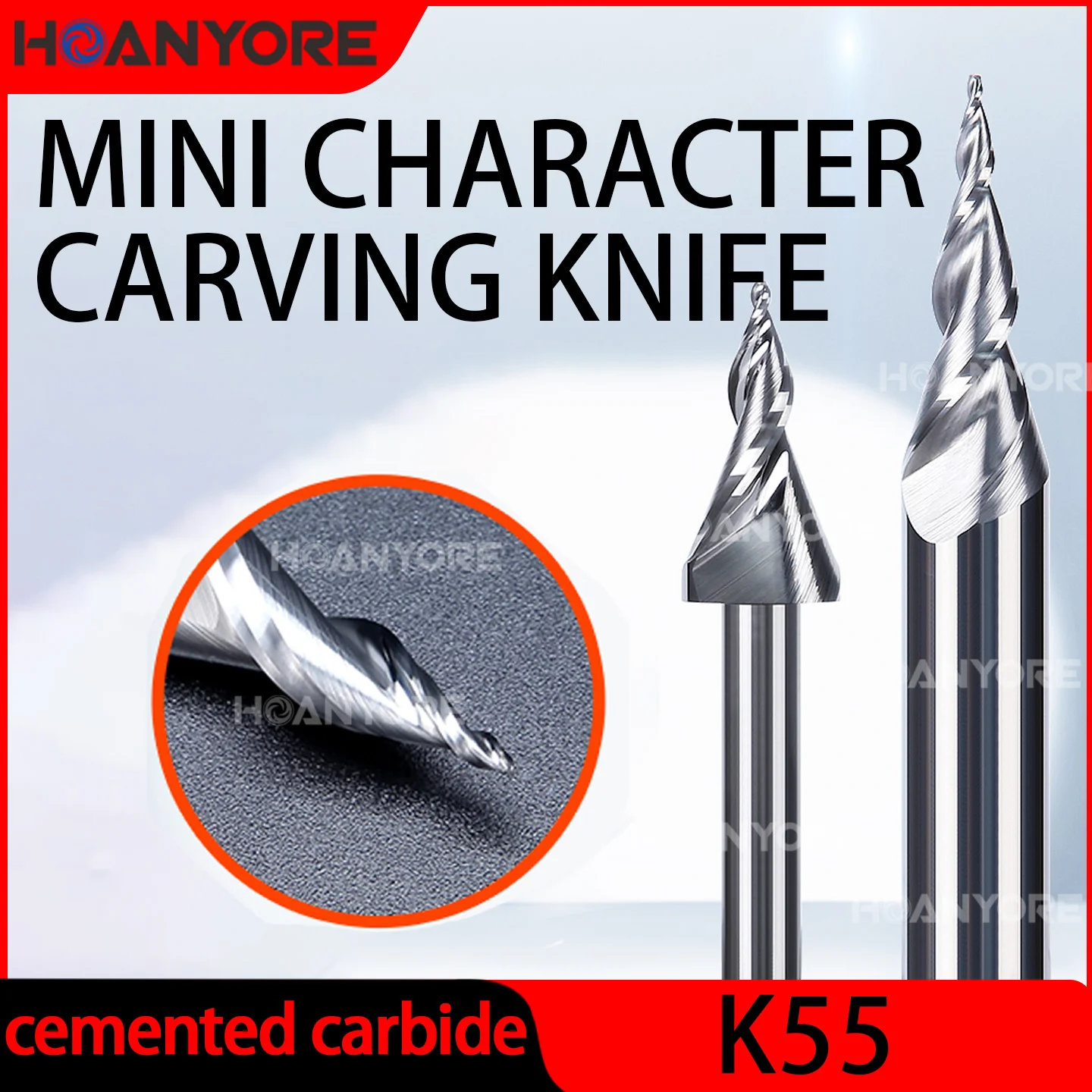 

Hard alloy mini character carving knife, computer advertising carving machine tool, CNC spiral taper milling cutter