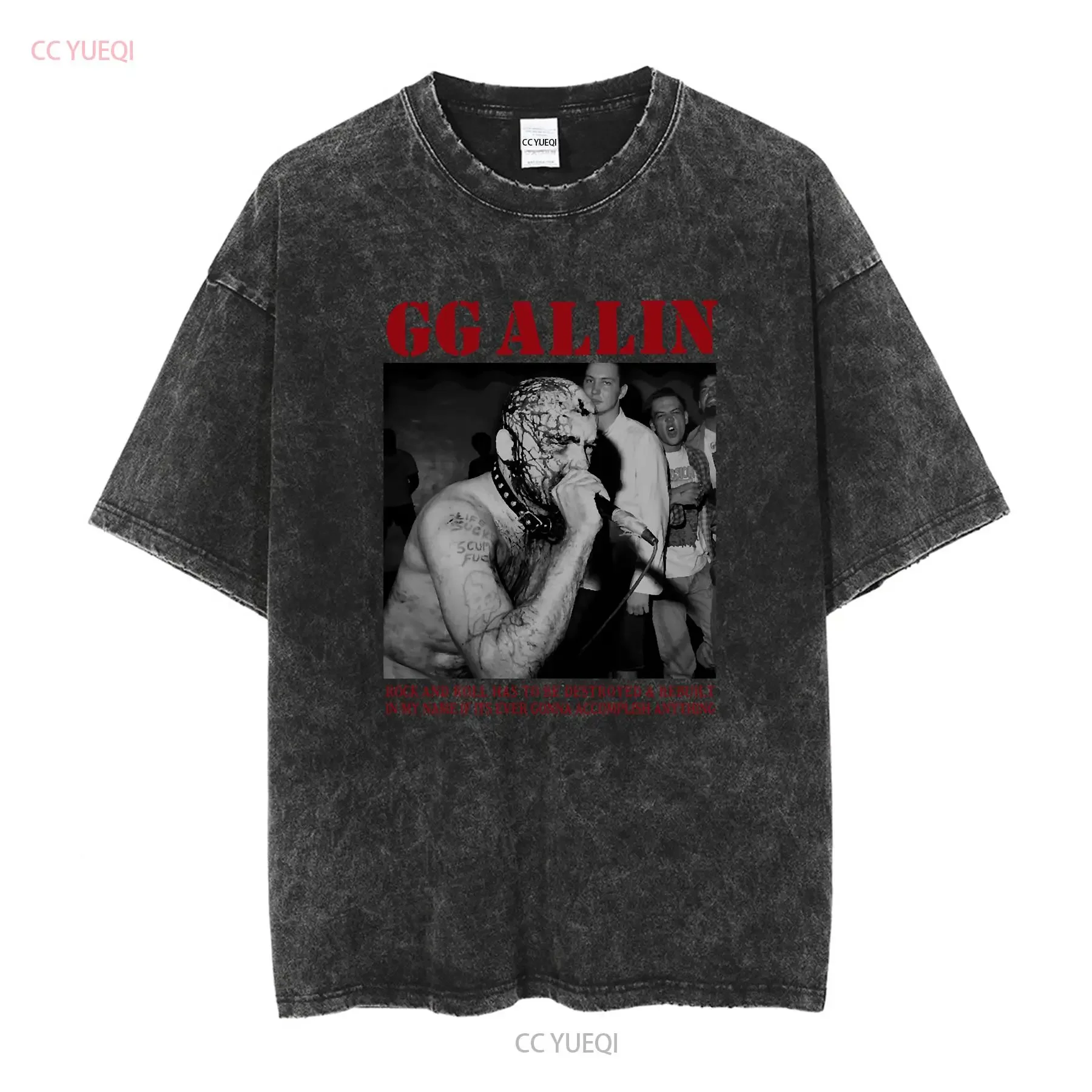 GG Allin Singer  T Shirt Full Size S 5XL vintage Washed Breathable fashion Soft Comfortable Unisex streetwear homme Casual