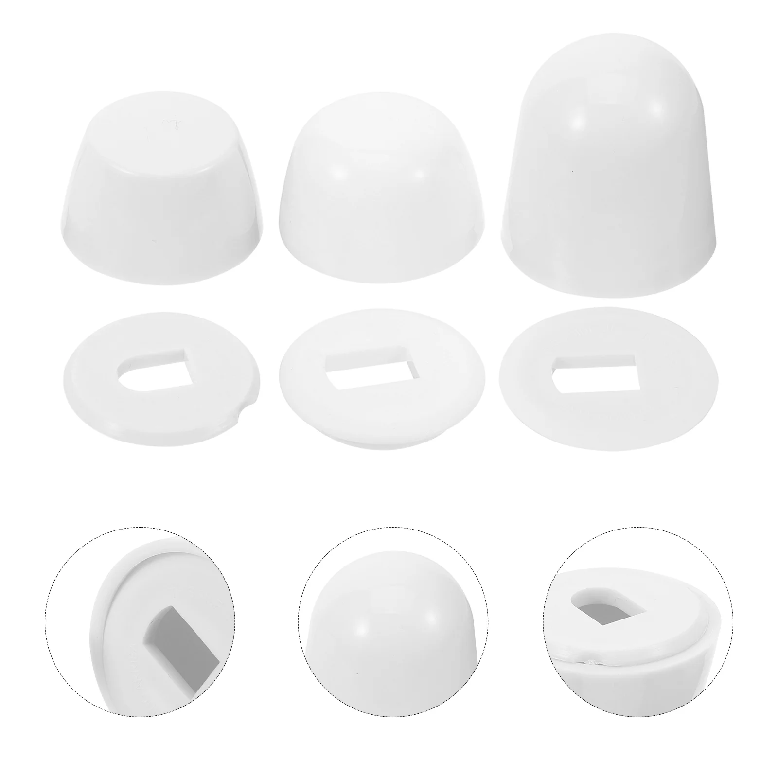 

6 Pairs Toilet Accessories Decorative Cover Plastic Bolt Caps Repair Parts Bolts Bowl Lid Installation