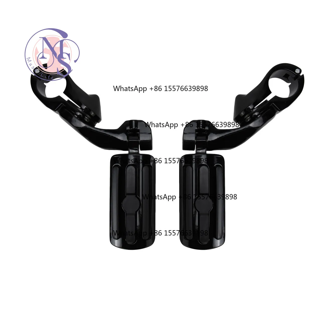 Foldable Front Foot Peg, Crash Bar Mount Footrest for Cruiser Motorcycle Anti-Collision Bumper