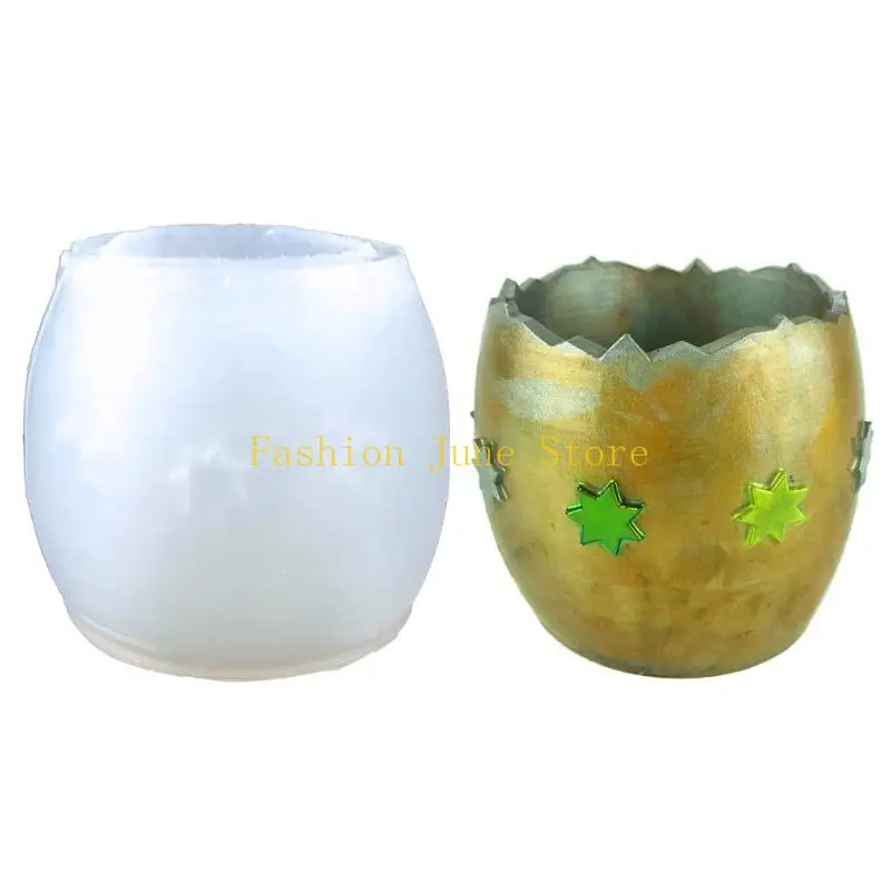 

N5KA Shell-Flower Pot Silicone Mold Planter Concrete Mold Pen Holder Mold