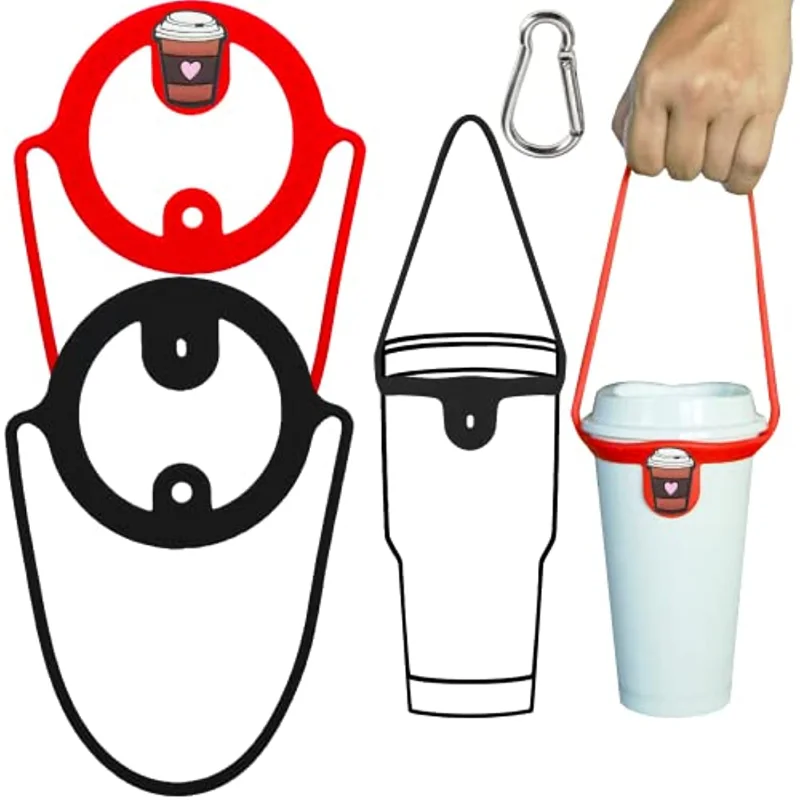 

Cup Silicone Rope12oz-32oz Carrier Holder, Reusable Drink Carrier Holder Strong For Travel Coffee Mug, Cups To Go,Fits Most Cups