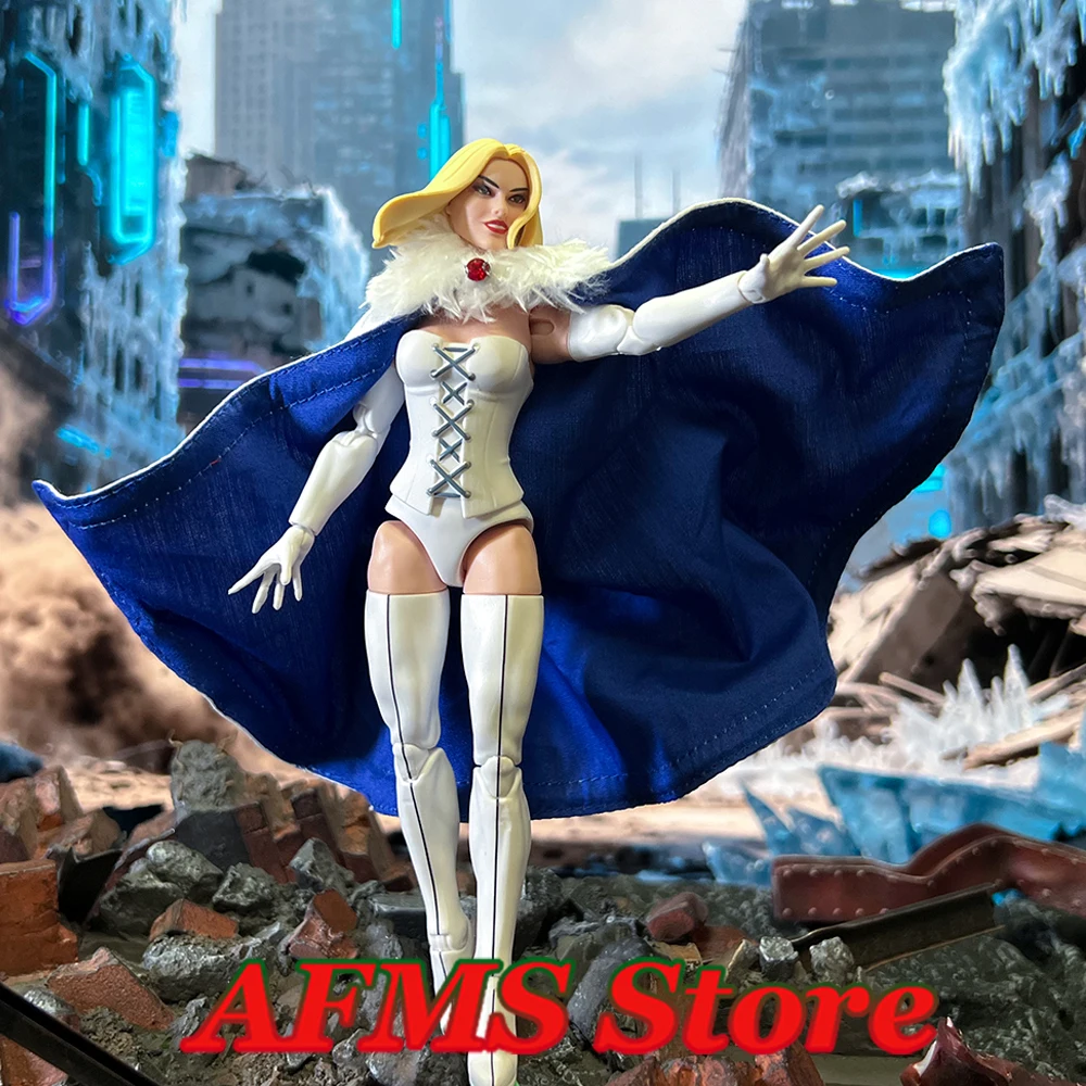 

1/12 Мужской солдатский антигерой Эмма Белая боевая богиня Белый меховой воротник Плащ Боевой костюм Подходит для 6-дюймовой ML Фигурка тела