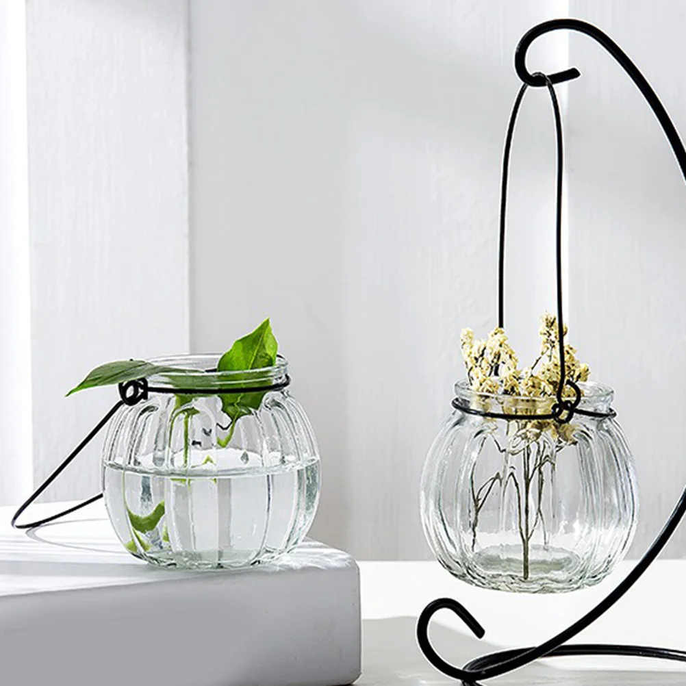 

6Pcs Glass Hanging Wall Mounted Planters Clear Indoor Hydroponic Air Plants Propagation Vases Decorative Small Hanging Planters