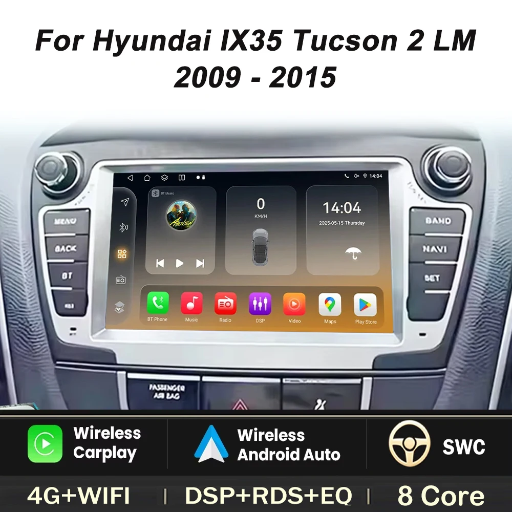 Android Car Radio For Hyundai IX35 Tucson 2 LM 2009-2015 Upgrade Carplay Auto Radio Multimedia Player WIFI Bluetooth NO DVD Slot