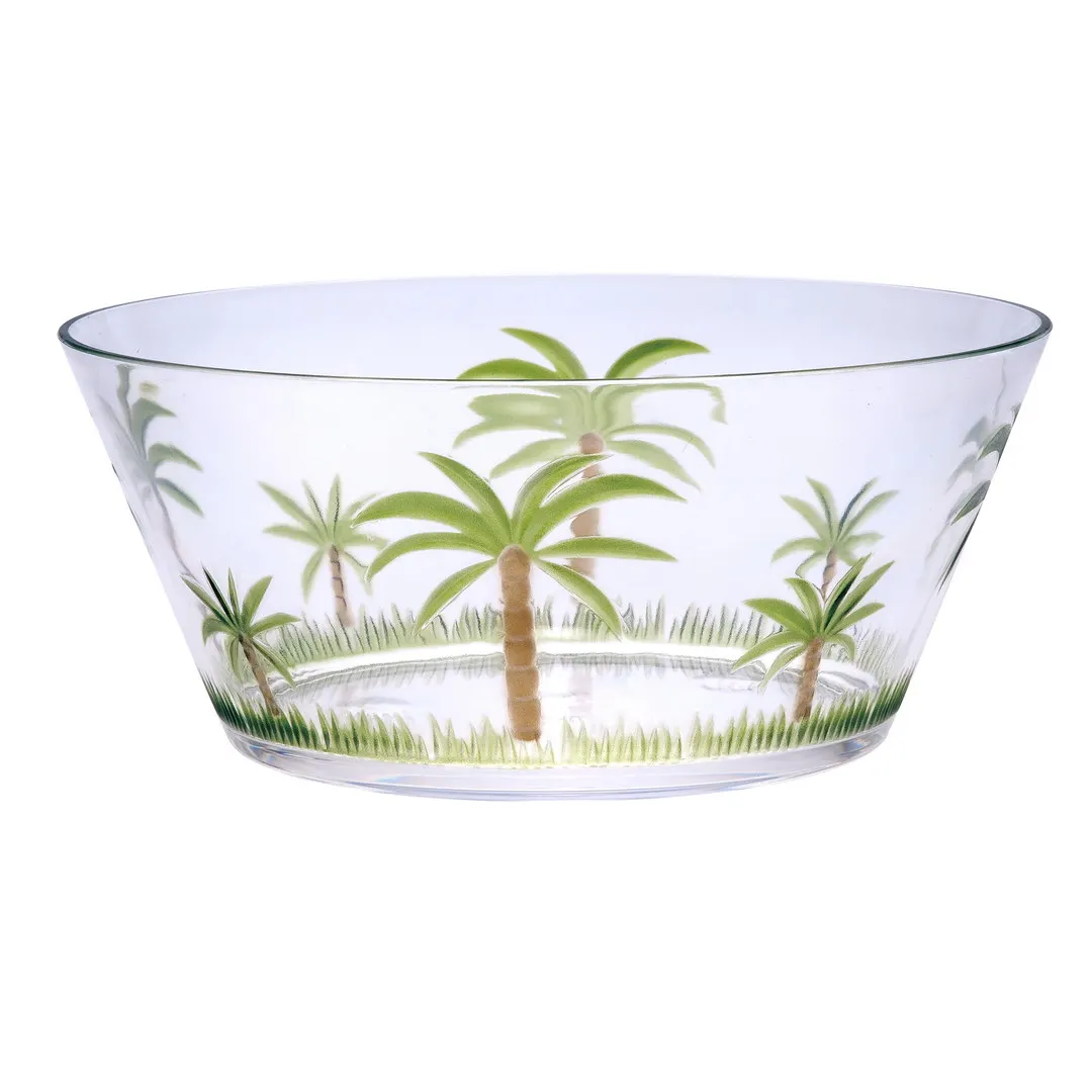 

Palm Tree Acrylic Serving Bowls, Unbreakable Large Plastic Bowls, Soup Bowls for Snacks, BPA Free