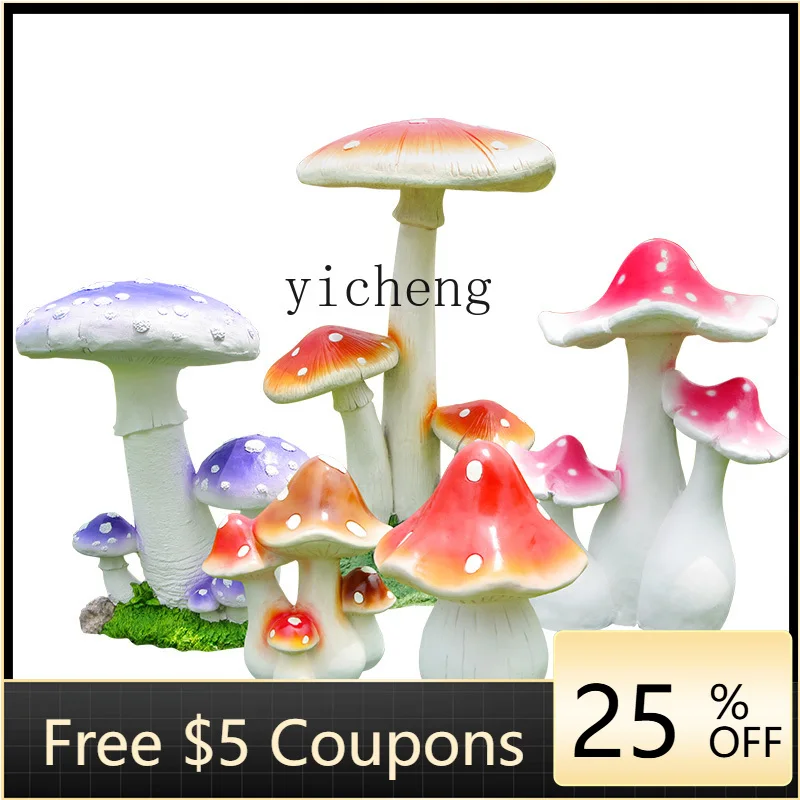 L7- Simulation Big Mushroom Sculpture Ornament Park Landscape FRP Outdoor Scene Decoration
