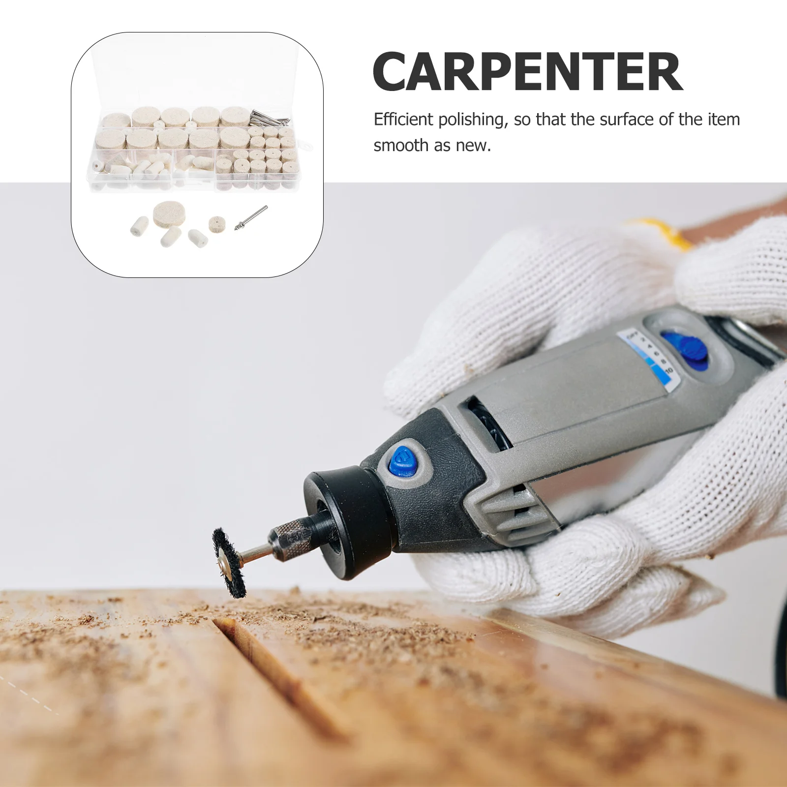 

1Set Polishing Kit Wool Buffing Head Stainless Steel Long Lasting Compact Design Easy Storage Transport Polishing Heads