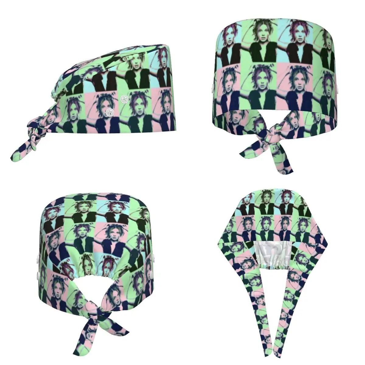 Millie Bobby Brown Pop Art Scrub Hat Doctor Working Surgical Cap Unisex Adjustable Nursing Caps for Dentist